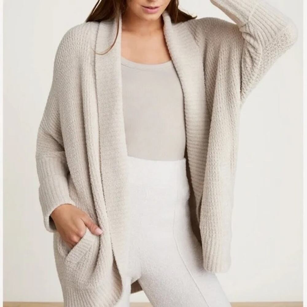 NEW Barefoot Dreams CozyChic Lite Waffle Cocoon Cardigan sweater XXS/XS